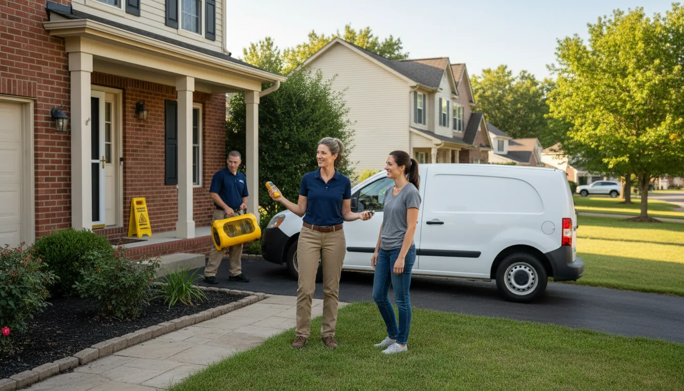 Residential water damage restoration in Walnut, IL